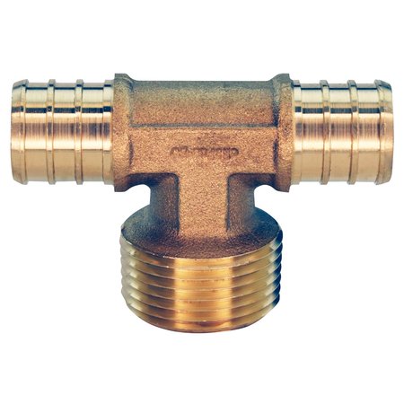 APOLLO PEX 3/4 in. Brass PEX Barb x 3/4 in. Male Pipe Thread Adapter Tee APXMT34